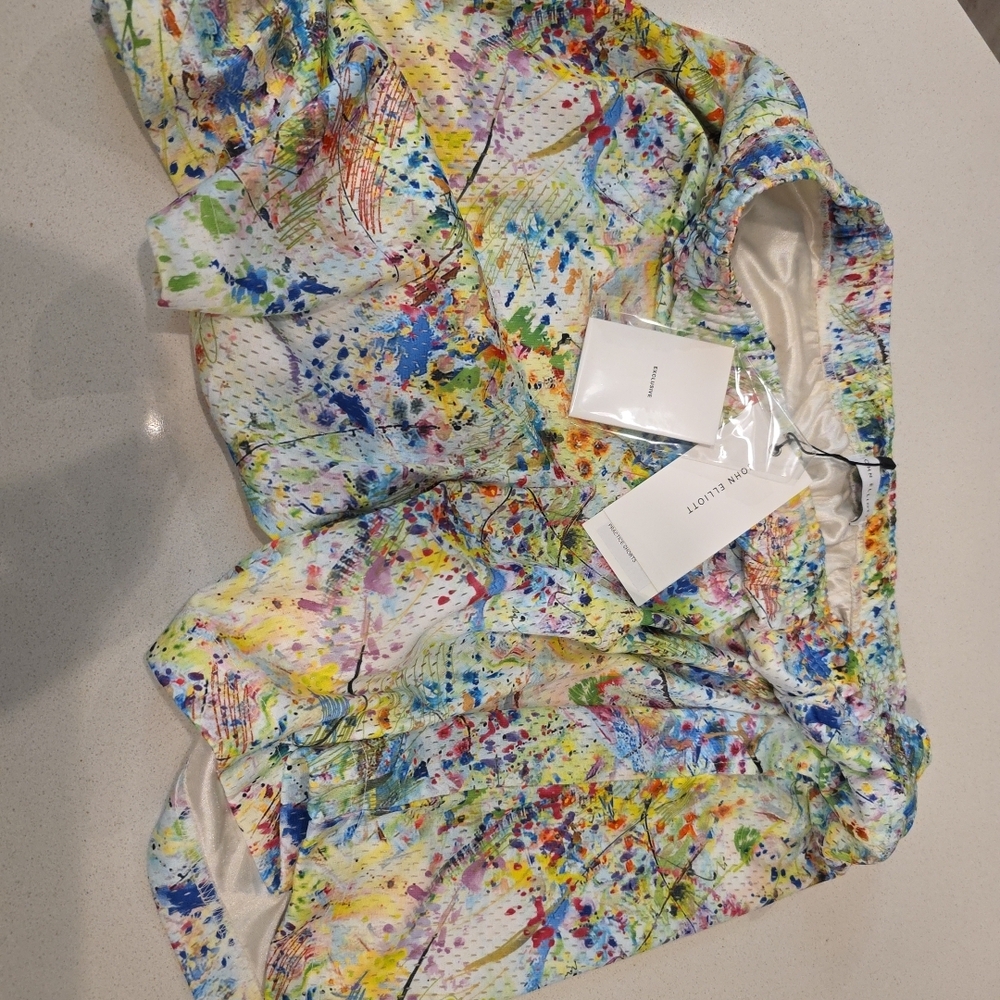 John Elliott Multicolor Abstract Print Men Shorts